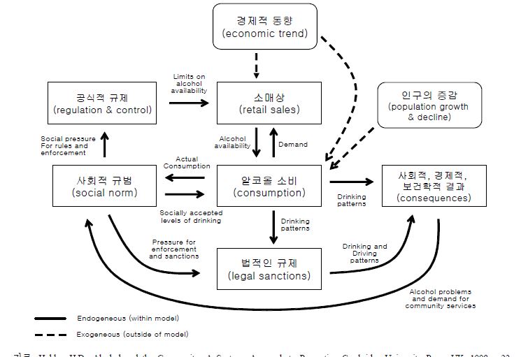 음주와 음주문제 관계에 대한 개념적 모형