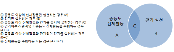 본 연구에 사용된 신체활동 구분 방식