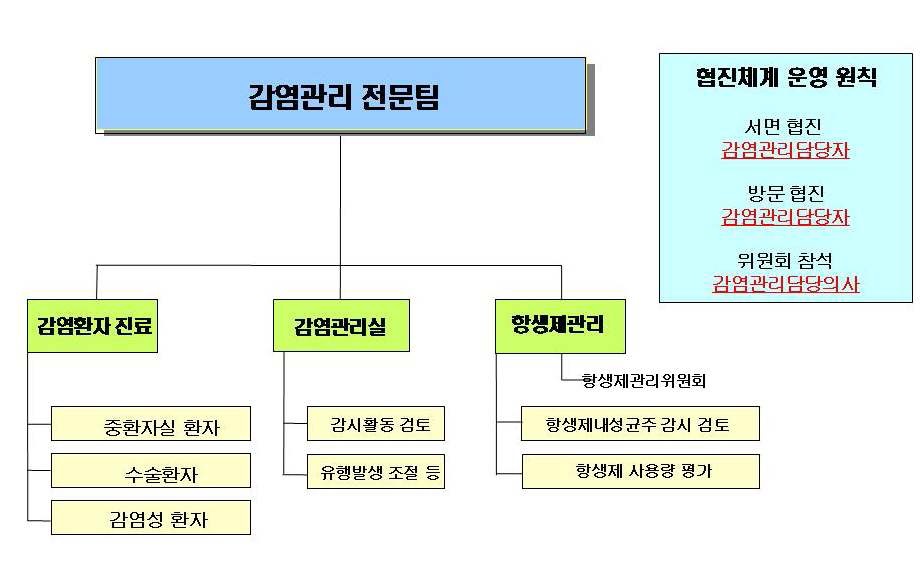 그림 4-8. 감염관리전문팀의 역할 및 운영 모델
