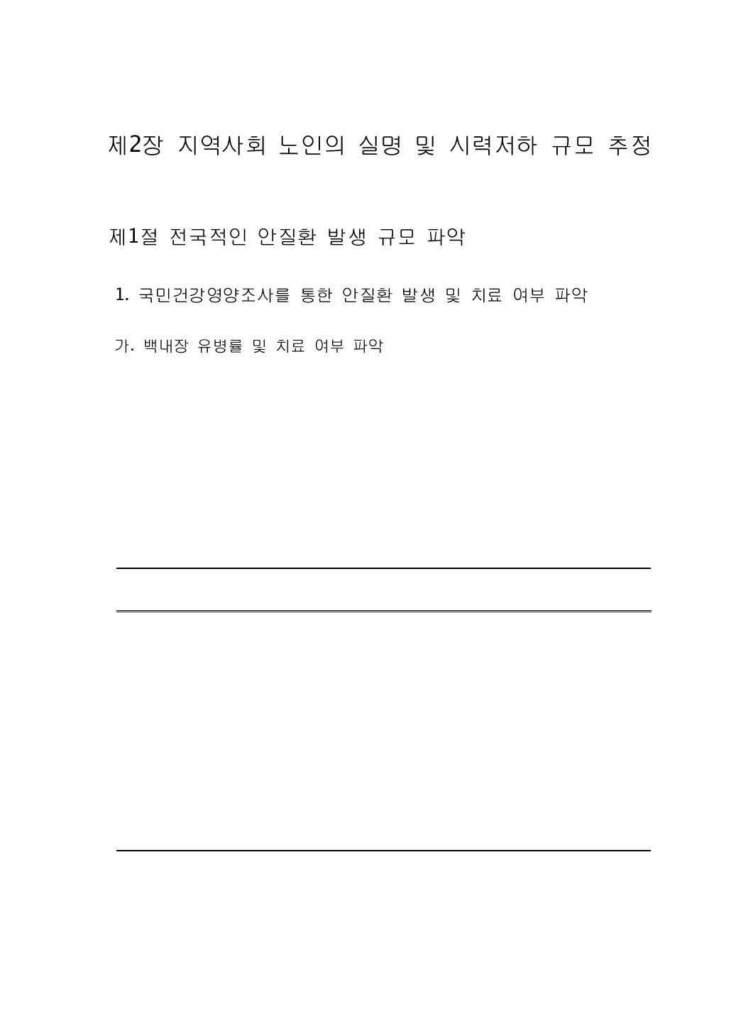 2005년도 국민건강영양조사 백내장 평생/연간 유병률