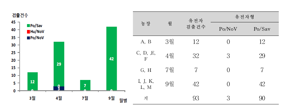 월별 유전자형 분포 결과