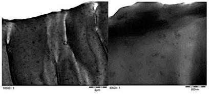 TEM micrographs of carbon black in the dry state: left: PrintexⓇ 80,