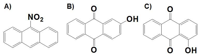Structures of impurity and metabolites of anthraquinone