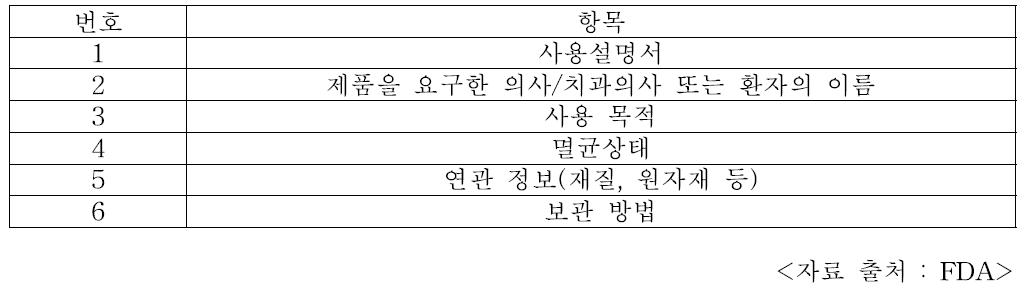 가이던스에 따른 주문제작기기 기재사항