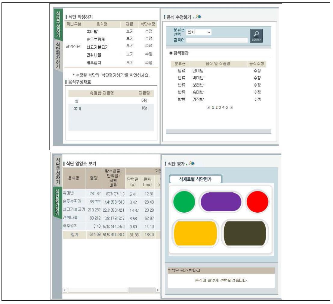 식단 작성 프로그램(Menu plan program of homepage for community child food service)