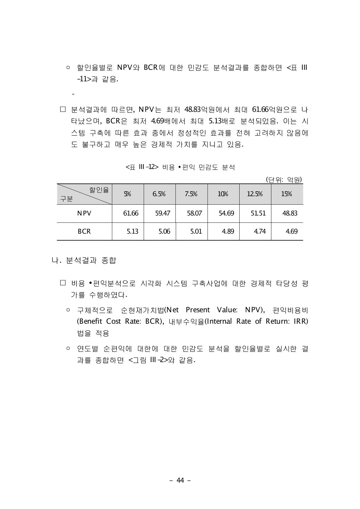 비용 • 편익 민감도 분석