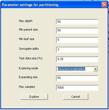 parameter space exploration settings