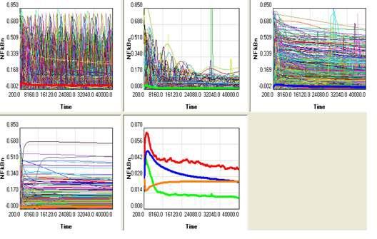 Nf-kB model show four distinctive signal patterns