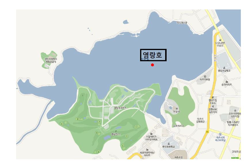 The sampling site in Lake Youngrang