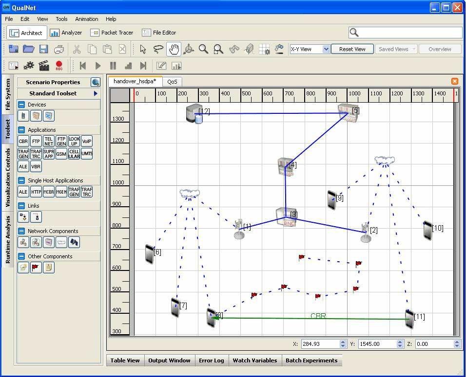 QualNet Scenario Designer 구성 화면