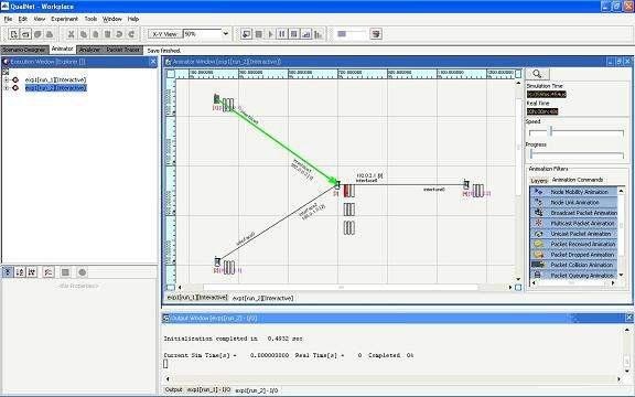 QualNet Animator 구성 화면