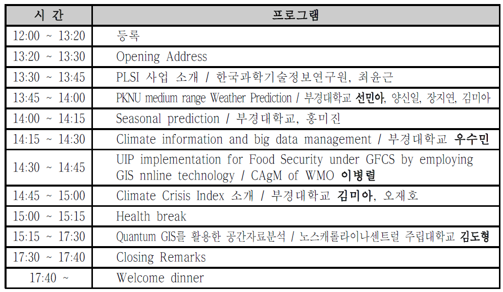 PLSI 사용자 Workshop 프로그램