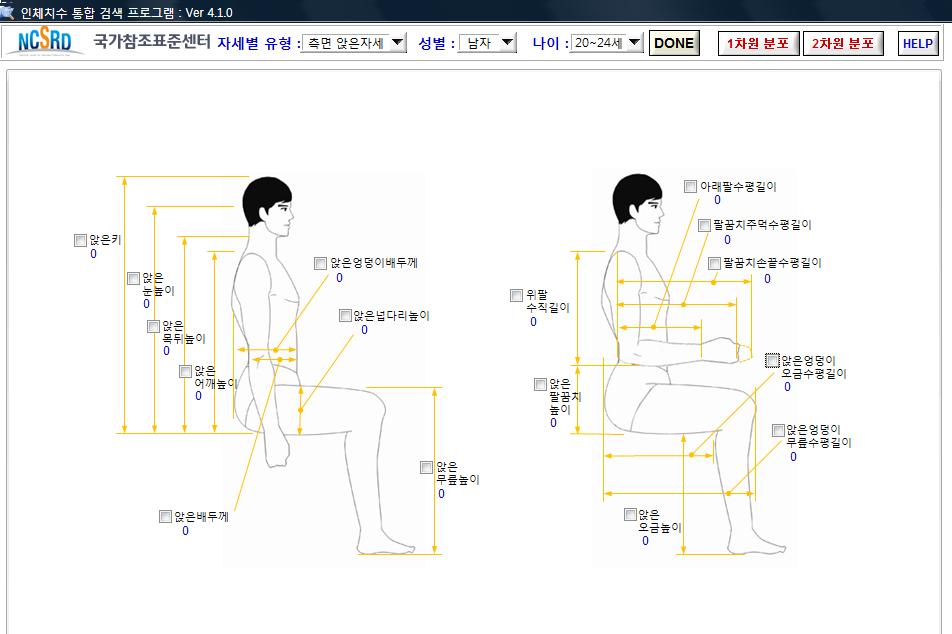 전용패키지(전문가용) 시스템 측면앉은자세 항목