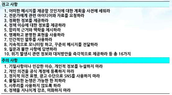 정보지향성 SNS 공적 사용 세부지침