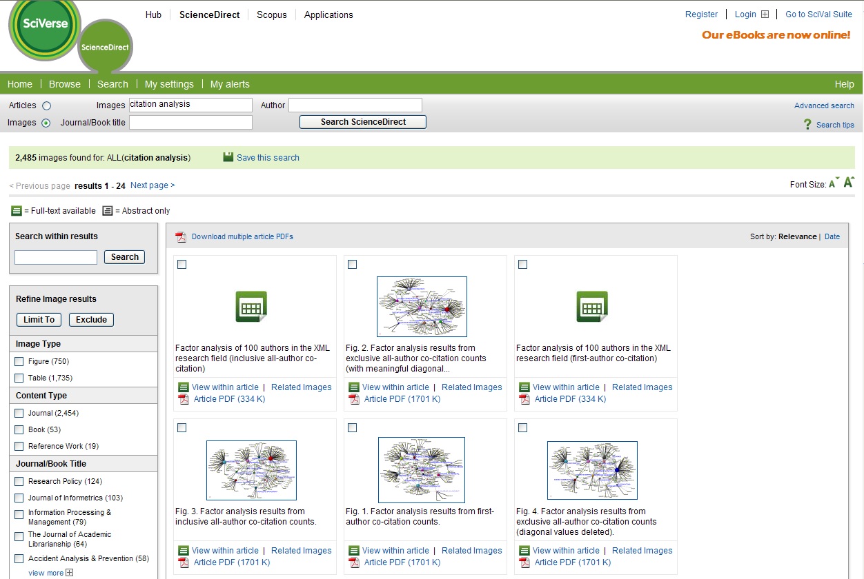 Screen for Image Search from SciVerse ScienceDirect