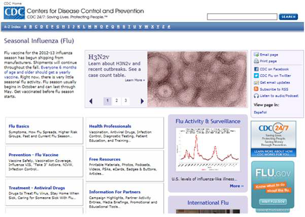 CDC Flu web site