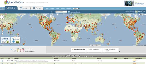 HealthMap web site