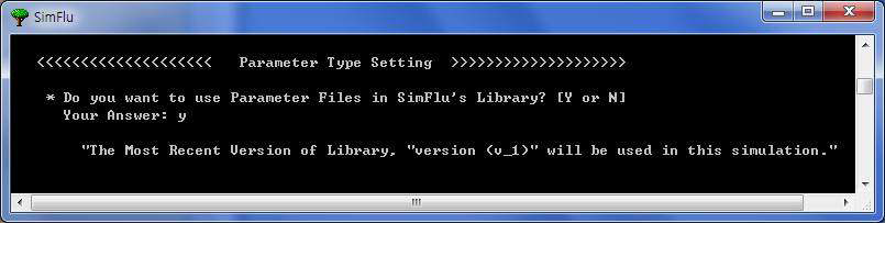 SimFlu 구동화면: 라이브러리 종류선택