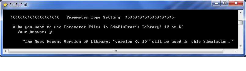 SimFluProt 구동화면: 라이브러리 종류선택