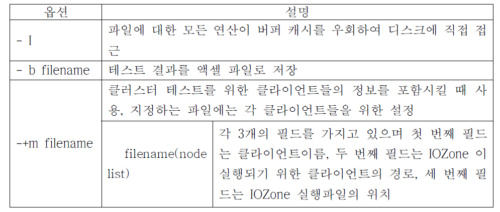 IOZone 옵션