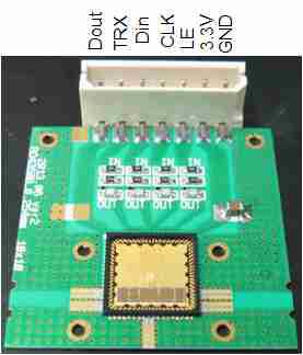 4채널 X-band CMOS MFC 시험용 PCB (칩크기: 6.9x 1.6 mm2)