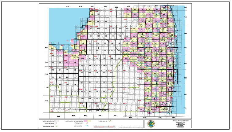팜비치 카운티의 토지이용계획 검색도 및 용도지역 지형도