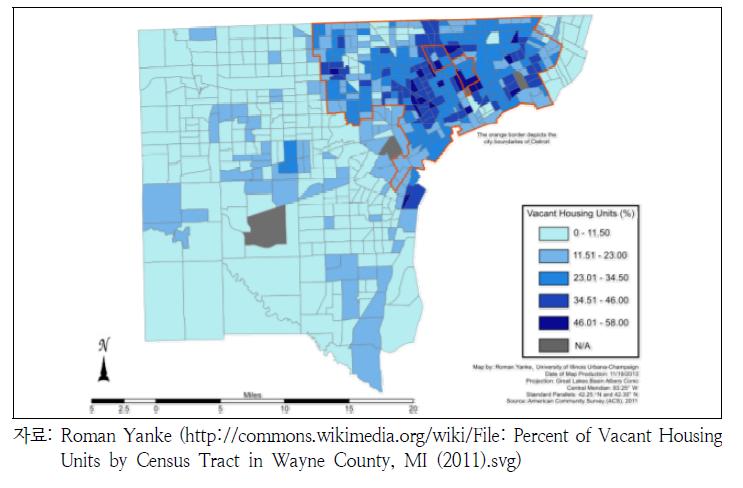 디트로이트 빈집현황(2011년)