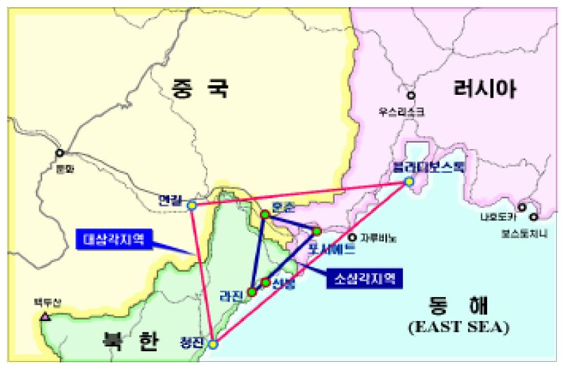 두만강유역의 소삼각과 대삼각