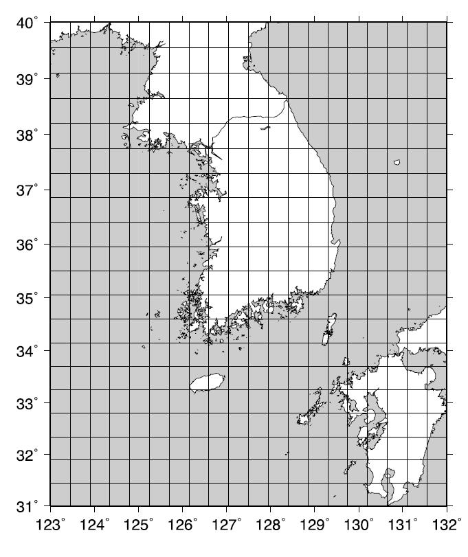 The status of cells for the initial grid search.