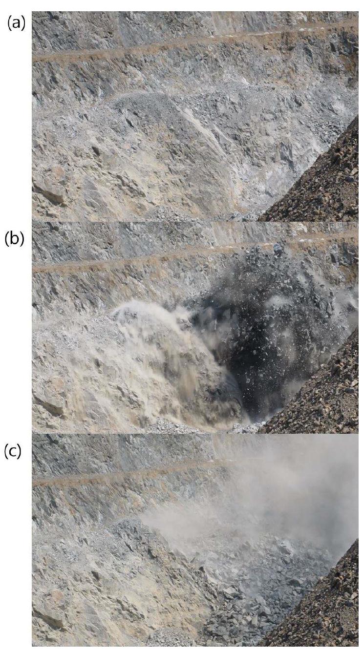 Explosion at Jansung quarry site.