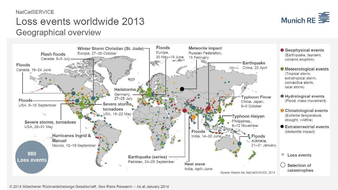 전세계 자연재해지도 2013