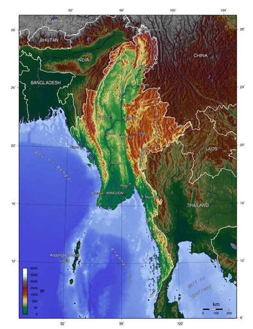 미얀마의 지형