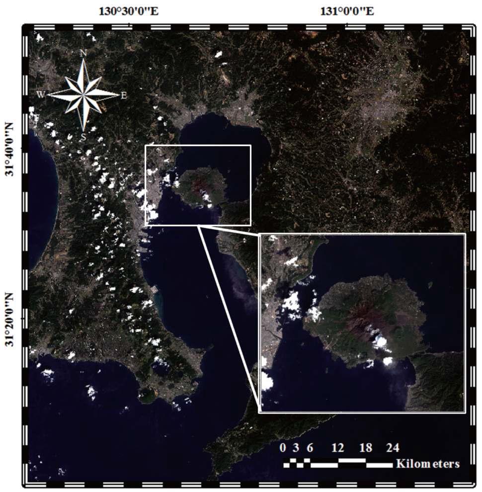 Case study area around SAKURAJIMA in Japan(using Landsat 8).