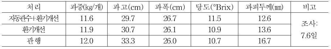 수박 과실 특성 비교