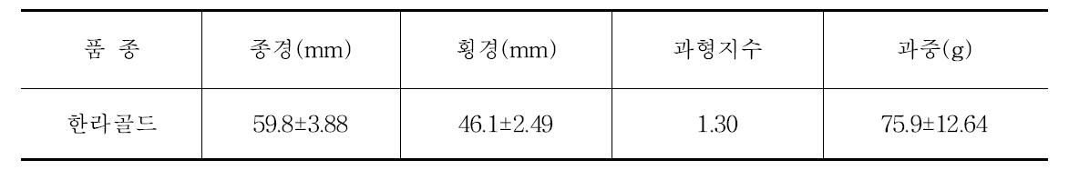 제주 3 농가의 4년생 과원에서 ‘한라골드’ 과실 특성