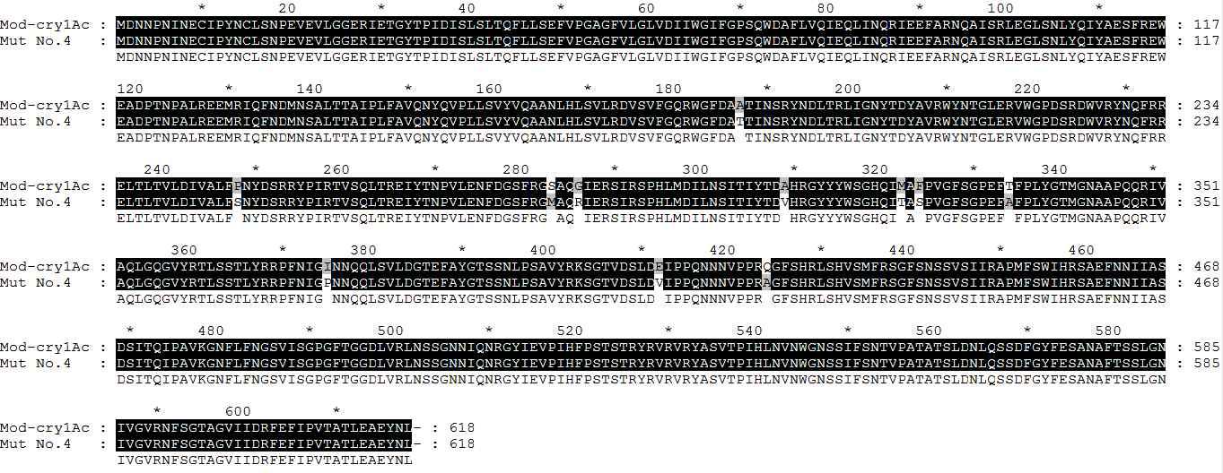 Amino acid sequence of Mut-Cry1Ac No. 4