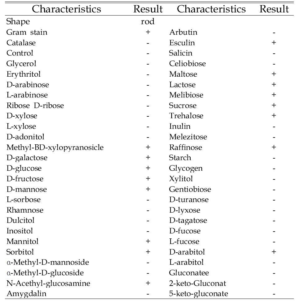 Biochemical characterization of isolated strain by carbon source utilization pattern.