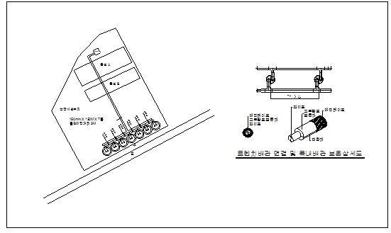 지중열교환기 배치 및 트렌지 배관 연결 도면