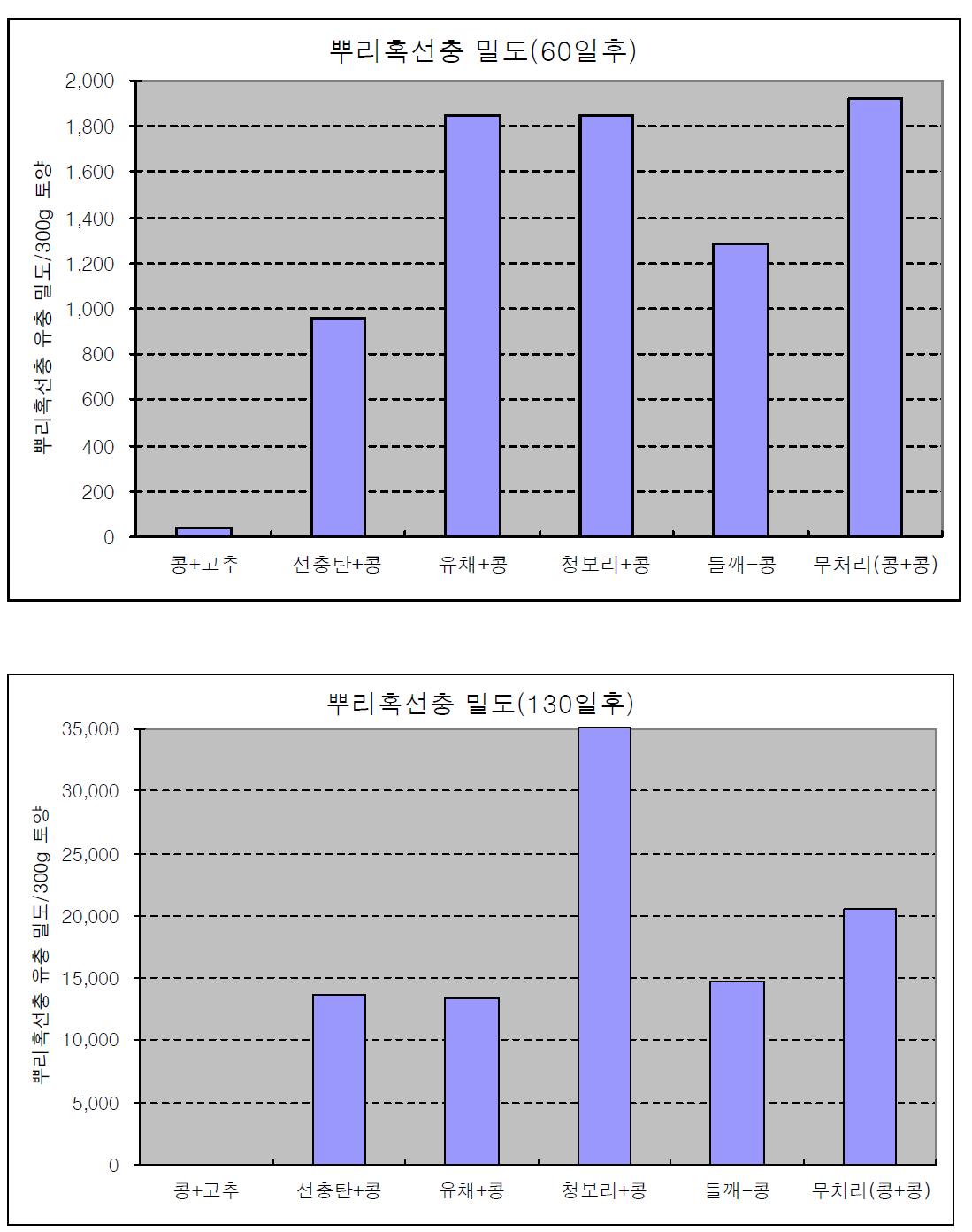 노지 뿌리혹선충 방제를 위한 녹비작물 및 윤작작물의 효과