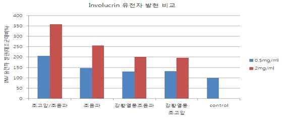 강황잎 추출물의 Involucrin 유전자 발현 효능