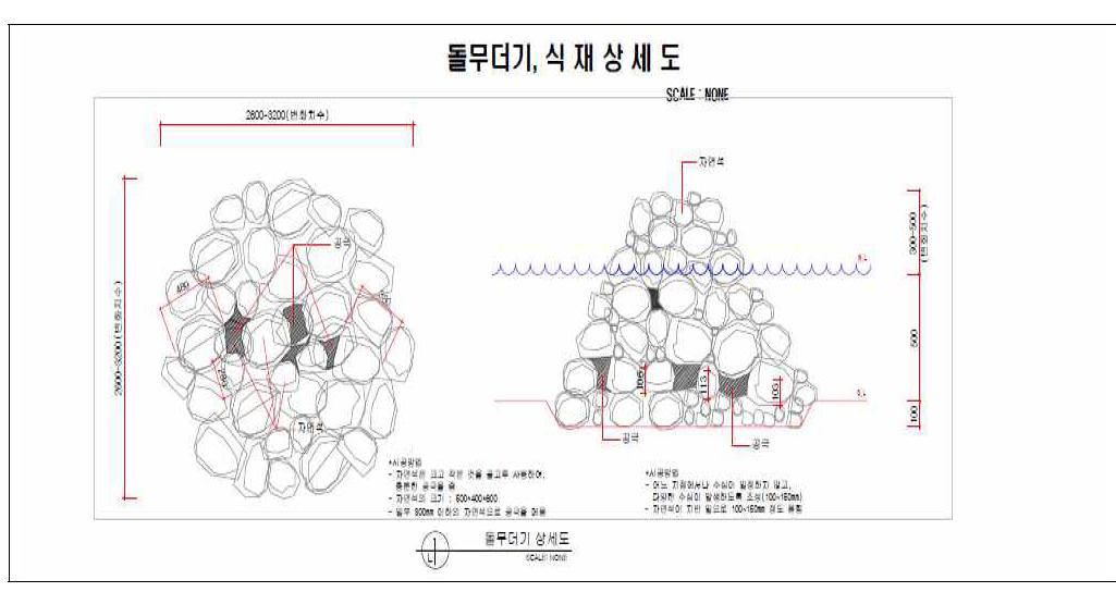 돌무더기 식재상세도