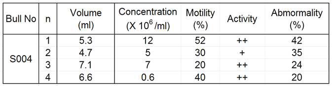 Sperm characteristics of Mini Hanwoo