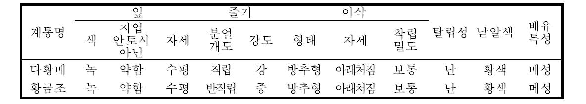 다황메의 고유특성