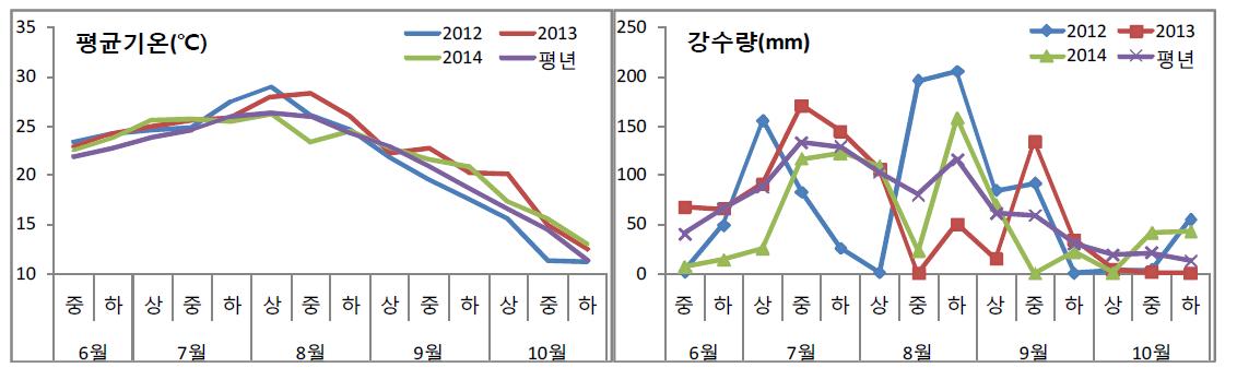 재배기간 중의 기상상황