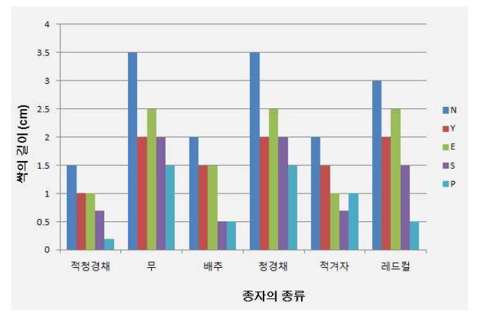 싹의 생장에 미치는 병원세균의 영향