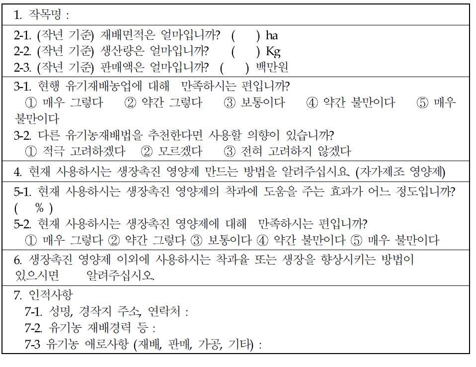 설문조사 내용