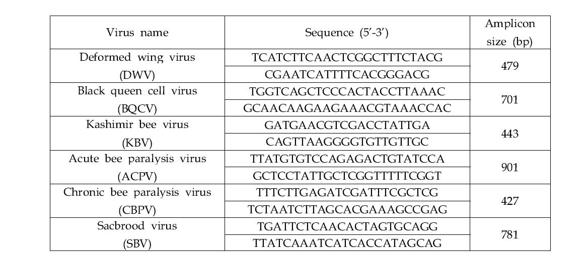 Oligonucleotide sequences of the primer sets used for RT-PCR.