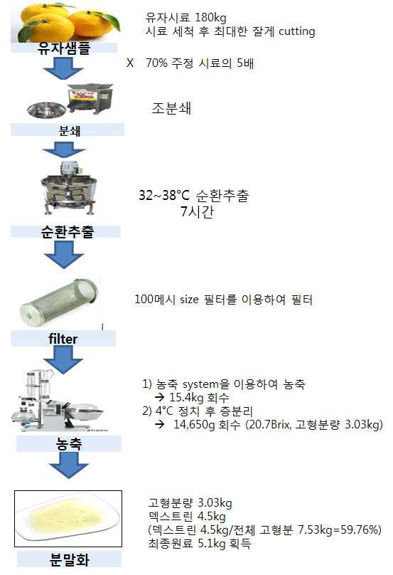 대량 추출물 제조공정