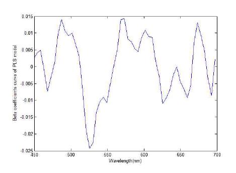 PLS model using Vis/NIR spectrum of rice.