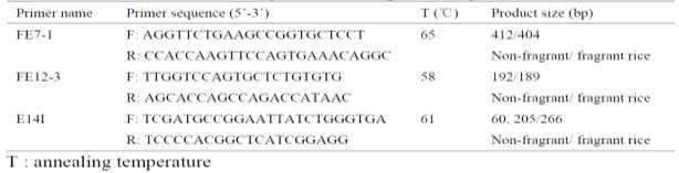 Functional markers designed and its expected fragment size